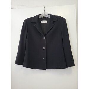 Max Mara Womens Blazer  Three Button Black Size 4 Italy Made
